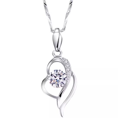 正品PT950铂金项链女18K白金吊坠锁骨链送女友520情人节礼物刻字