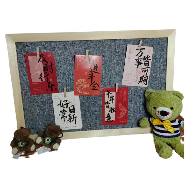 麻布软木板挂墙软木板展示可定制