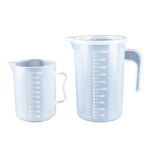刻度杯塑料量杯带刻度白量筒烧杯厨房用奶茶店高精度1000ml量杯