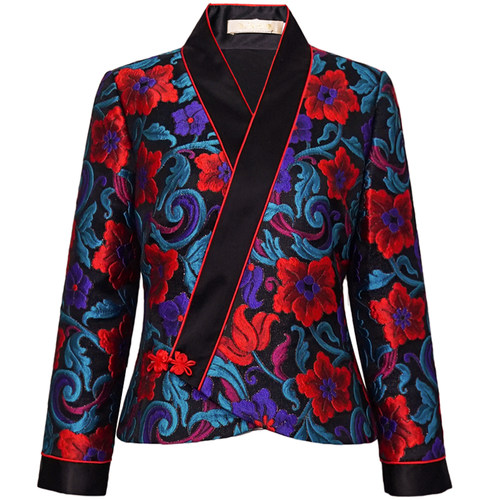 华族经典改良唐装上衣女夹棉加厚中式复古日常修身旗袍小外套马甲