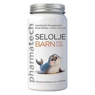 挪威pharmatech极光态进口儿童海豹油维生素AD鱼肝油果味可嚼胶囊