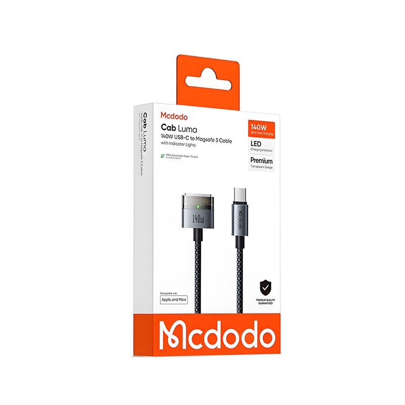 Mcdodo/麦多多 适用于Macbook笔记本Air电脑pro充电线磁吸magsafe3充电头140W苹果A2681A2442连接2779电源线