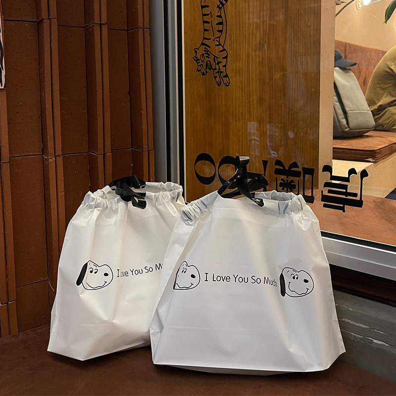 袋子手提束口塑料礼品包装定制打包衣服抽绳外卖服装店袋礼物