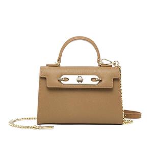 新年礼物ELLE女包包真皮链条凯莉小方包高级感女士手提单肩斜挎包