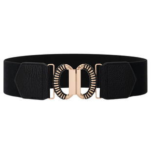 新款黑色羽绒服腰带女款装饰配裙子大衣松紧腰封宽弹力皮带高级感