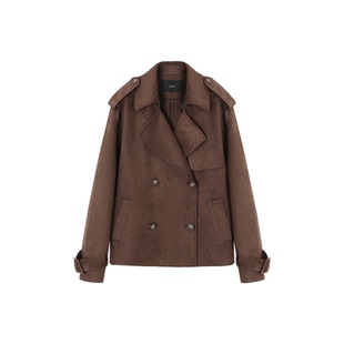 XWI欣未美拉德麂皮绒短款风衣外套女秋冬独特超好看休闲夹克上衣