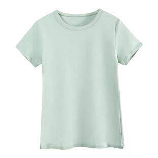 简爱JA新款女夏夏季美洋纯色圆领短袖T恤女修身显瘦新疆棉50支