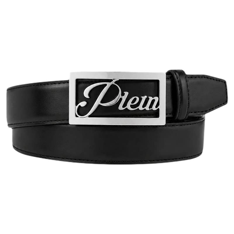 PHILIPP PLEIN 男士简约复古肌理感竖向纹理皮质腰带日常真皮皮带