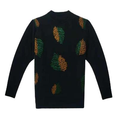 早秋冬季加绒大码黑色高领毛衣