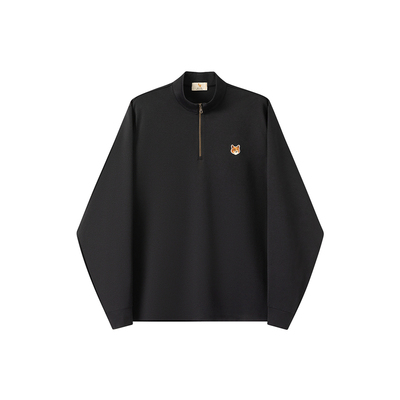 威廉福克斯黑色半拉链卫衣