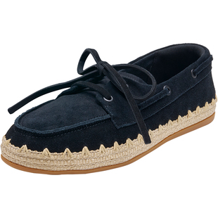 快乐玛丽渔夫鞋女2026春季新款真皮一脚蹬懒人单鞋休闲平底乐福鞋