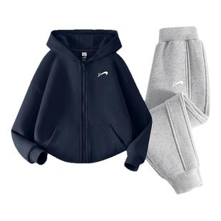 贵人鸟童装男童套装春秋款儿童春季运动卫裤中大童春装外套加绒男