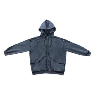 CANISUR5 |末日风重磅水洗新款做旧开衫解构oversize落肩卫衣外套