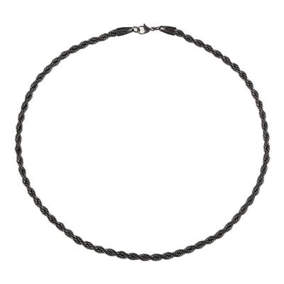 小众黑色麻花链项链素链