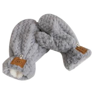 新创毛绒手套女冬季骑行防寒加厚学生保暖手套连指手套通用高颜值