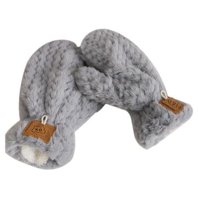 新创毛绒手套女冬季全包手指