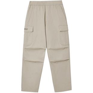 杰克琼斯男装新款宽松直筒休闲裤松紧腰莱卡口袋工装裤男士长裤子