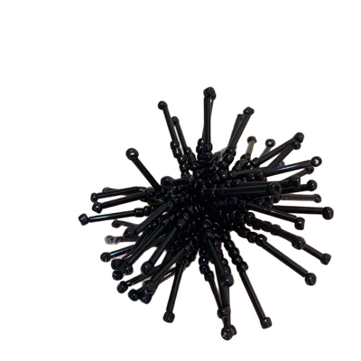 时尚潮流黑色串珠流苏耳环戒指简约百搭精致ins风小众饰品新款