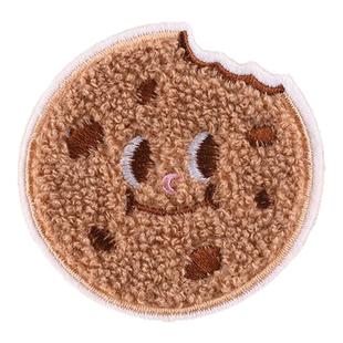 可爱毛绒饼干衣服补丁贴自粘免缝儿童羽绒服修补装饰卡通刺绣布贴