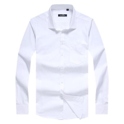 男士长袖长袖衬衫胖子正装领