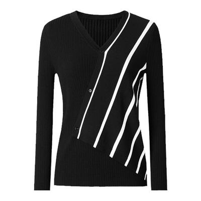 IMM尹默简约条纹拼接毛衫