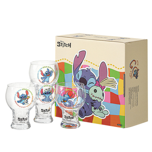 史迪奇啤酒杯礼盒套装高颜值冷饮果汁杯大肚玻璃杯子家用送礼女生