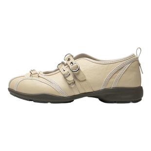 多嘴驴Donkey黄色玛丽珍单鞋女秋季休闲鞋甜美双扣带好看的芭蕾鞋