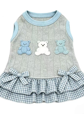 宠物衣服春夏透气学院风连衣裙子