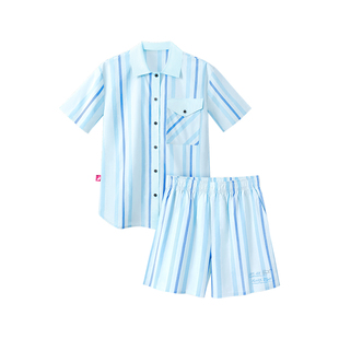 螃蟹秘密睡衣女士条纹100%纯棉家居服短袖夏over size2026新款