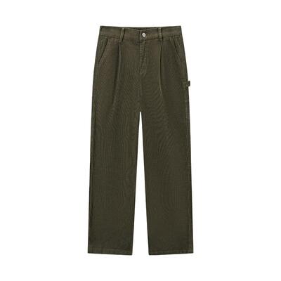 森马纯棉灯芯绒阔腿工装休闲裤女