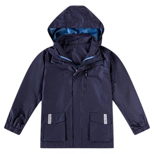 伊顿中小学生学校校服学院男女童冬季藏青冲锋衣内胆外套装校服