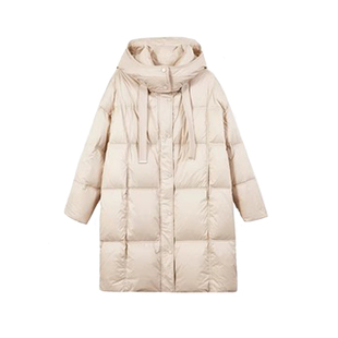 高端气质羽绒服女款式中长款连帽95白鹅绒加厚保暖御寒2025冬新款