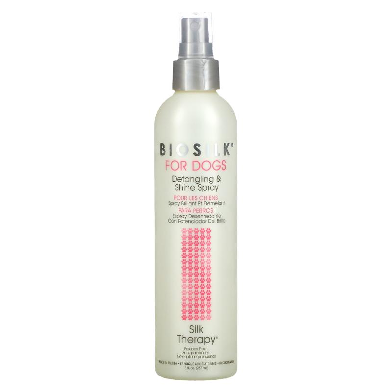 Biosilk,Silk Therapy，狗狗去缠结闪亮顺毛喷剂，8 液量盎司（23