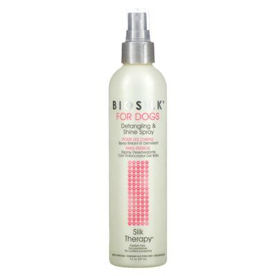 Biosilk狗狗宠物去缠结闪亮顺毛喷剂帮助皮毛健康顺滑光泽水分平