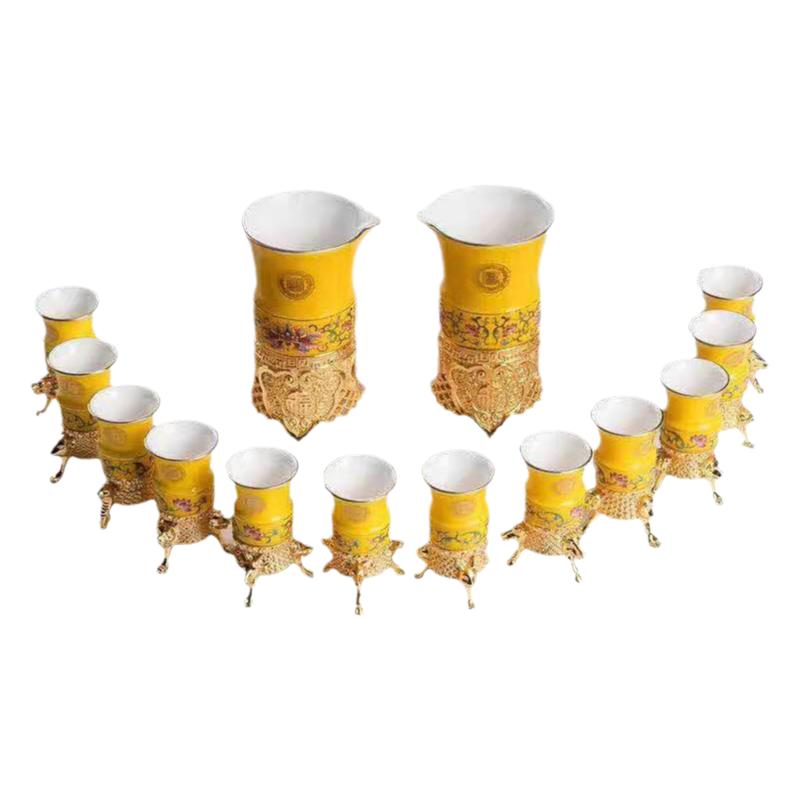 创意镀金中式一口具套装白酒杯