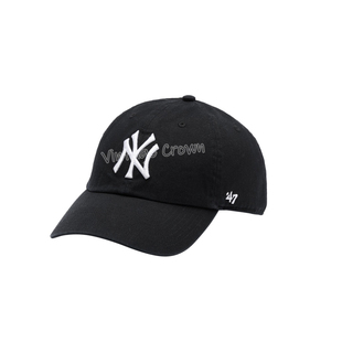 47Brand黑色NY刺绣棒球帽女大标 LA字母软顶鸭舌帽男休闲百搭潮流