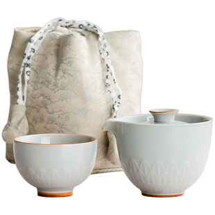 便携式旅行茶具套装女士一壶一杯工位户外露营一人饮泡茶具快客杯