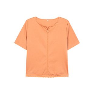 一城画一新款复古简约休闲宽松纯色短袖基本款T恤女上衣