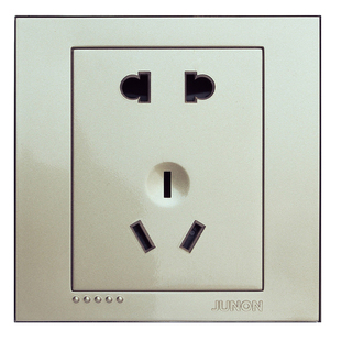 俊朗(JUNON)开关插座 五孔 一开五孔 开关 86面板 土豪金P系列