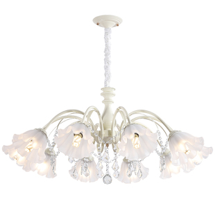 法式奶油风吊灯轻奢简约现代客厅主卧室餐厅水晶铃兰温馨创意灯具