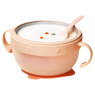 禾果宝宝注水保温碗婴幼儿专用辅食碗儿童吃饭恒温316不锈钢餐具