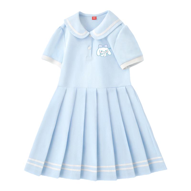 拉夏贝尔女童连衣裙夏季童装2025大童公主裙夏装女孩衣服儿童裙子