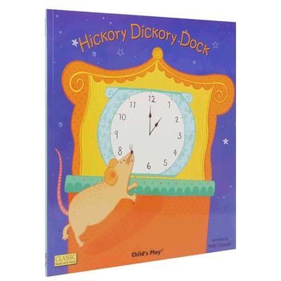 凯迪克图书 点读版 Child's Play 韵文歌谣洞洞书 Hickory Dickory Dock 英国进口 childs play英文原版绘本 毛毛虫点读笔配套书