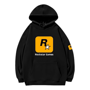 Rockstar Games游戏玩家周边R星柔软加绒连帽卫衣服男女外套帽衫