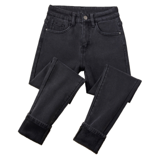 加绒牛仔裤女冬季2025年新款秋冬高腰显瘦加厚保暖紧身小脚铅笔裤