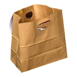 网红烘焙牛皮纸袋手提袋一次性咖啡甜品汉堡打包袋子外卖定制LOGO