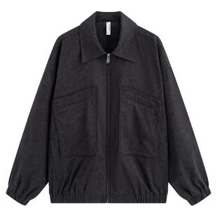 流石男装工装风肌理感外套2026年春季男款个性简约百搭大口袋夹克