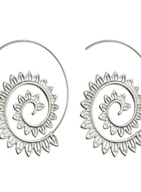 欧美耳环圆圈shaped women personality circle spiral earrings