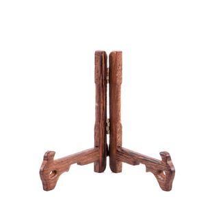 鸡翅实木普洱茶架子357克茶饼架托架 瓷盘摆件画框支架照片展示架