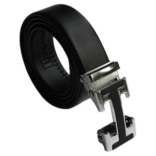 皮带男卡槽自动扣工作腰带黑色素色滑道加长大码裤袋执勤工作腰带